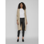 Cardigan col fendu poignets ctels marron en viscose