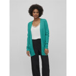 Cardigan col fendu turquoise en viscose vivi
