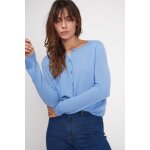 Cardigan col rond femme zika en cachemire bleu ciel