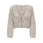 Cardigan col rond col rond gris clair en coton maëlys Cardigan col rond col rond gris clair en coton maëlys
