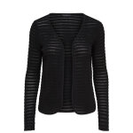 Cardigans col rond manches longues noir en coton
