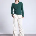 Cardigan col vert bouteille en cachemire