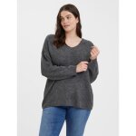 Cardigan curve avec �paules tombantes gris