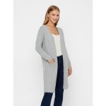 Cardigans en maille col rond manches longues coupe longue gris