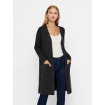 Cardigans en maille col rond manches longues coupe longue noir