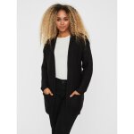 Cardigans en maille col en v manches courtes coupe longue noir