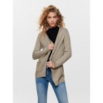 Cardigans en maille col en v manches longues coupe plus longue beige