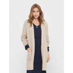 Cardigans en maille col en v manches longues coupe plus longue blanc beige
