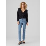 Cardigans en maille col en v manches longues court noir Cardigans en maille col en v manches longues court noir