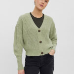 Cardigans en maille col en v manches longues vert zola