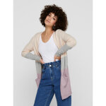 Cardigans en maille rayures col en v manches longues coupe plus longue beige fern