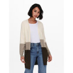 Cardigans en maille rayures col en v manches longues coupe plus longue gris maya