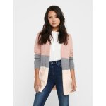 Cardigans en maille rayures col en v manches longues coupe plus longue rose elle
