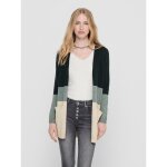 Cardigans en maille rayures col en v manches longues coupe plus longue vert