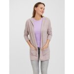 Cardigans en maille sweat  capuche manches longues coupe longue violet
