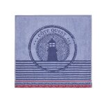 Carr ponge imprim en jacquard de coton, phare bleu