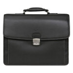 Cartable a4 cuir confort noir fleur
