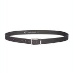 Ceinture en cuir noir avec boucle en mtal
