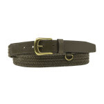 Ceinture  sangle tresse en coton cognac