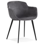 Chaise avec accoudoirs 'armada' en velours gris