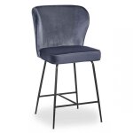 Chaise de bar elsa velours gris Chaise de bar elsa velours gris