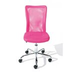Chaise de bureau enfant  roulettes rose dutel