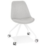 Chaise de bureau sur roulettes 'snap' en tissu gris structure en mtal blanc