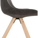 Chaise confortable 'harry' en microfibre grise et pieds en bois finition naturelle
