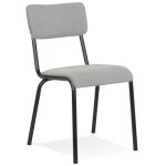 Chaise de cuisine 'clusaz' en velours gris classique empilable