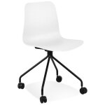 Chaise design de bureau 'evora' blanche sur roulettes