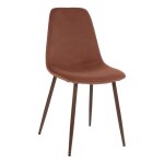 Chaise imitation noyer velours roka terracotta Chaise imitation noyer velours roka terracotta