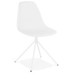Chaise moderne 'lory' blanche avec pied en mtal