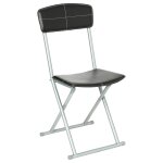 Chaise pliante simili cuir noir