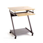 Chariot ordinateur plateaux en mdf mélamine anthracite et chêne Chariot ordinateur plateaux en mdf mélamine anthracite et chêne