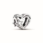 Charm coeur ajour� famille avec �toile - pandora moments