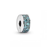Charm clip pav� bleu - vert pandora moments