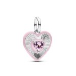Charm m�daillon coeur rose rayonnant