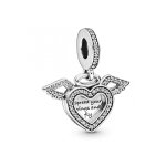 Charm pendant coeur et ailes d'ange pandora moments