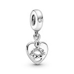 Charm pendant coeur amis pour toujours pandora bijoux - argent