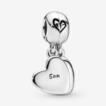 Charm pendant c?ur s�parable m�re & fils pandora moments