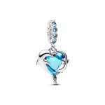 Charm pendant dauphins verre de murano bleu 793924c01