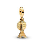 Charm pendant double gravable diamant de synth�se tour eiffel