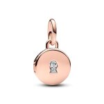 Charm pendant m�daillon amour ouvrable et gravable dor� rose