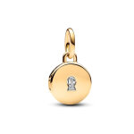 Charm pendant m�daillon amour ouvrable et gravable dor�