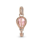 Charm pendant montgolfi�re rose pandora places - m�tal dor� � l'or rose fin 585 / 1000