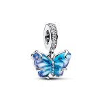 Charm pendant papillon murano bleu