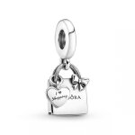 Charm pendant sac shopping pandora moments - argent