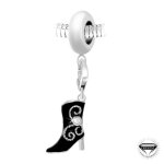 Charm perle botte noir orn de cristaux swarovski par sc crystal paris ;