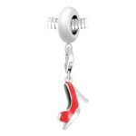 Charm perle chaussure rouge orn de cristaux swarovski par sc crystal paris ;