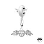 Charm perle coeur ail orn de cristaux swarovski par sc crystal paris ;